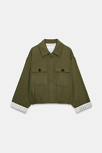 SHORT JACKET WITH ROLLED-UP SLEEVES