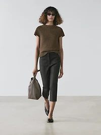 Linen blend capris