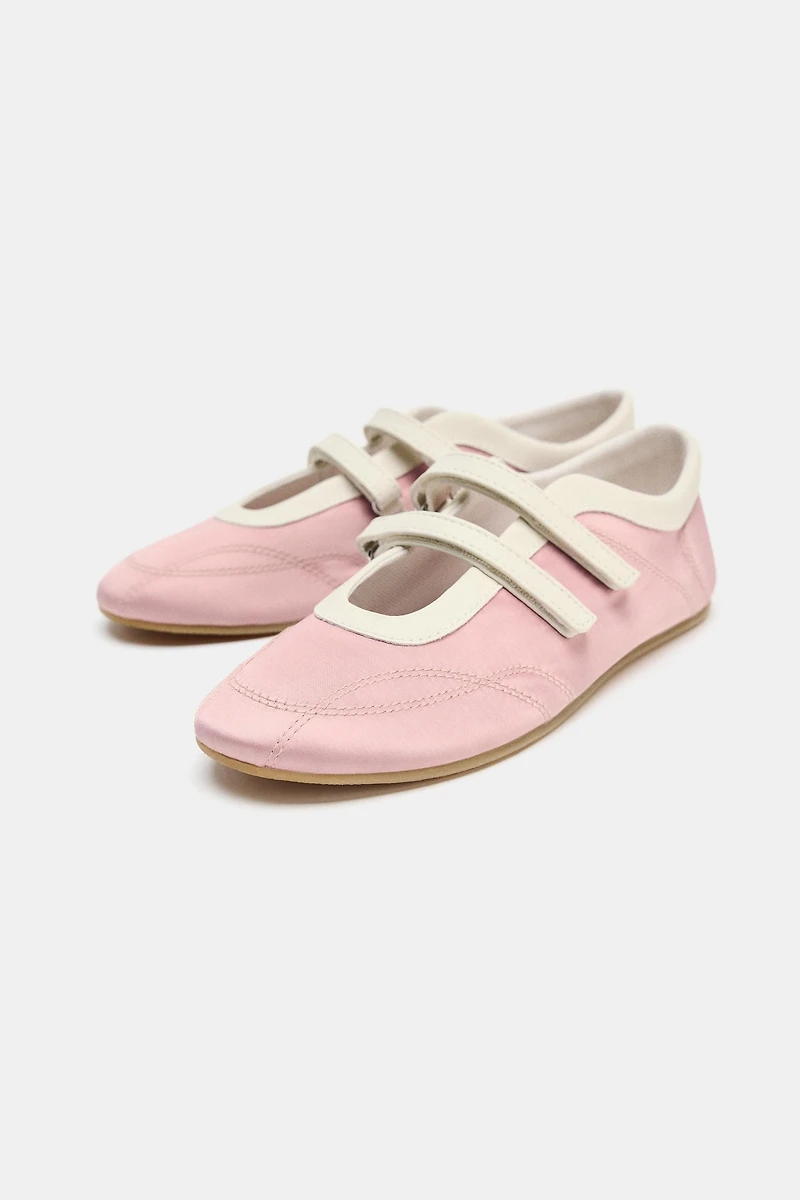 BALLERINES SURPIQÛRES EFFET SATINÉ