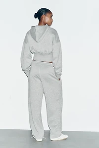 METALLIC THREAD CROP SWEATSHIRT