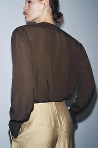 DRAPED FLOWY BLOUSE ZW COLLECTION