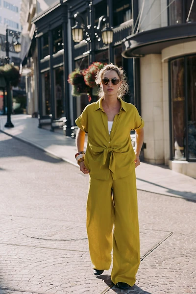 CHEMISE NŒUD AVEC LIN