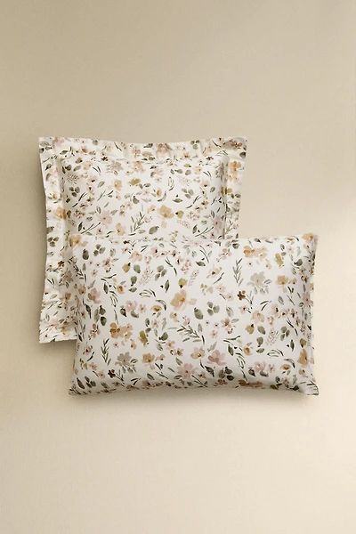 FLORAL PRINT SATEEN PILLOWCASE