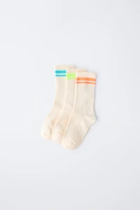 THREE-PACK OF STRIPED LONG SOCKS