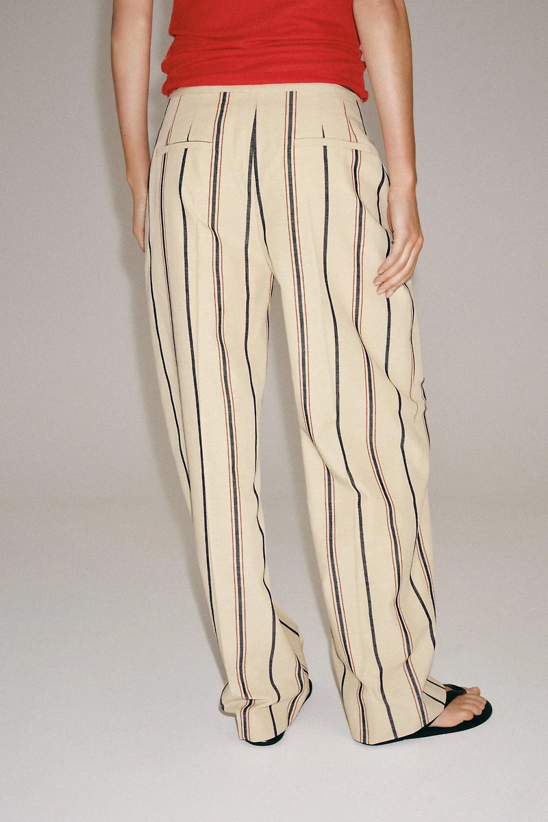 ZW COLLECTION STRIPED PLEATED TROUSERS