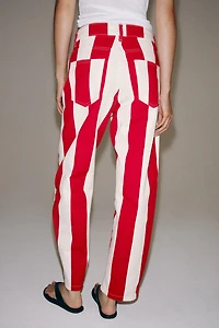 ZW COLLECTION MID-RISE TAPERED STRIPE JEANS