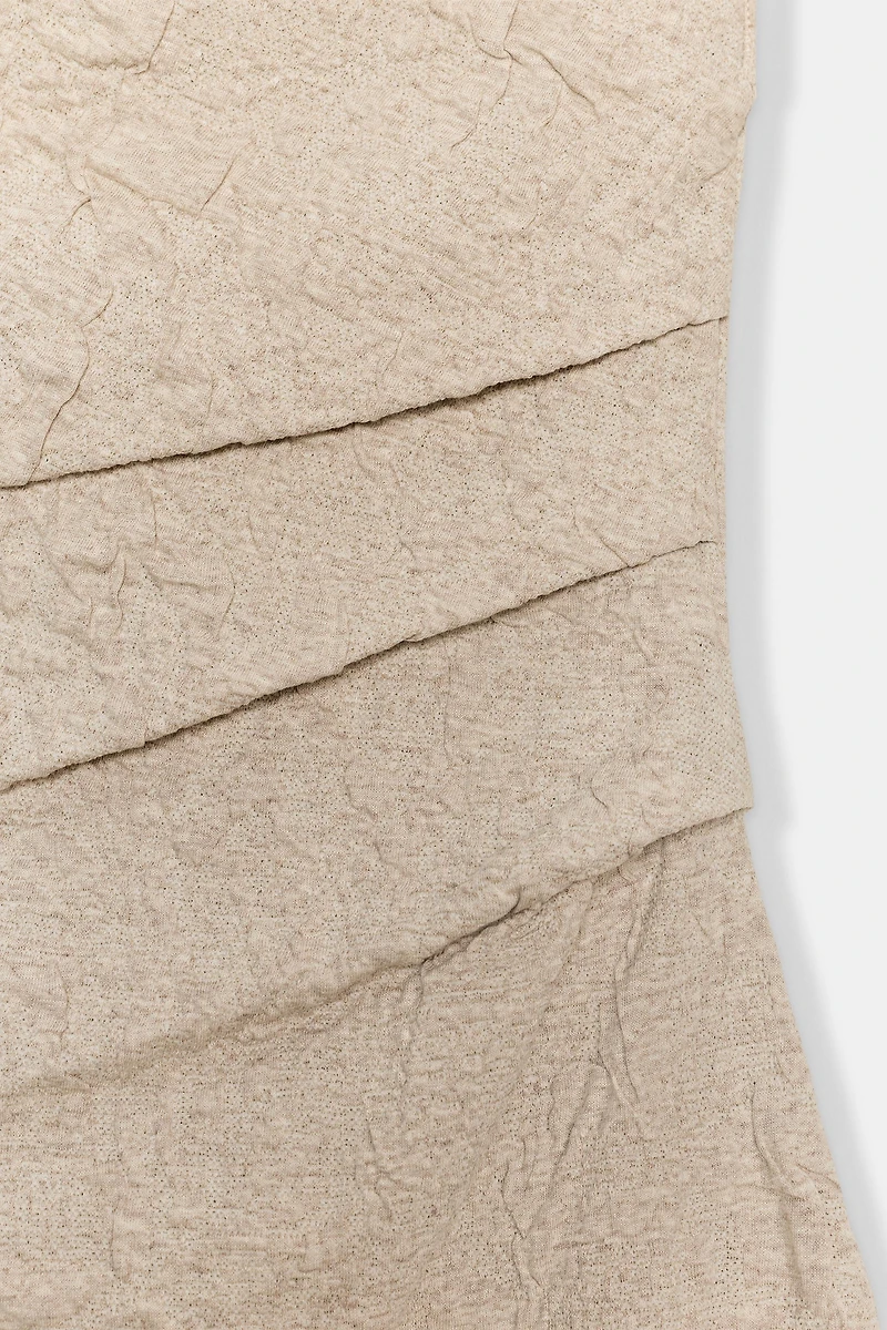 PLEATED JACQUARD DRESS