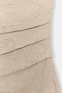 PLEATED JACQUARD DRESS