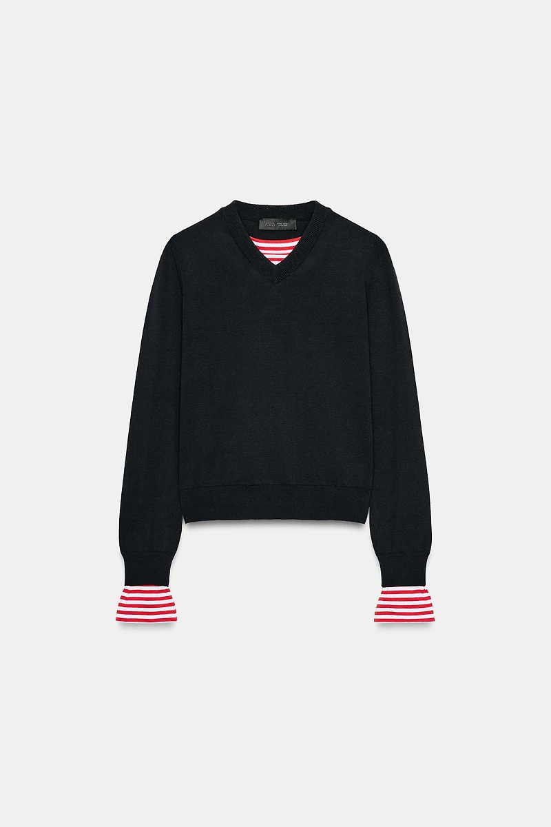 COMBINATION STRIPED KNIT JUMPER