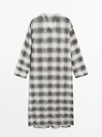 Long check tunic dress