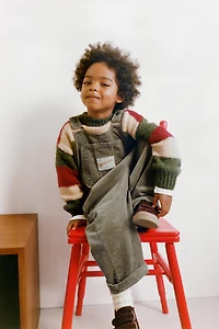 CORDUROY OVERALLS WITH LABEL