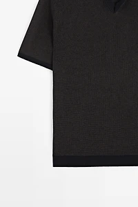 Pull polo en maille 100 % coton
