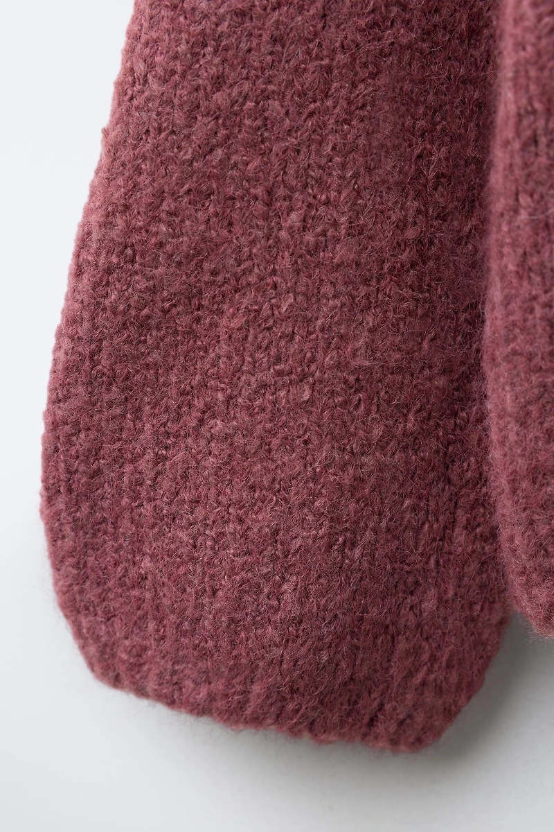 GILET EN MAILLE AVEC NŒUD SATIN