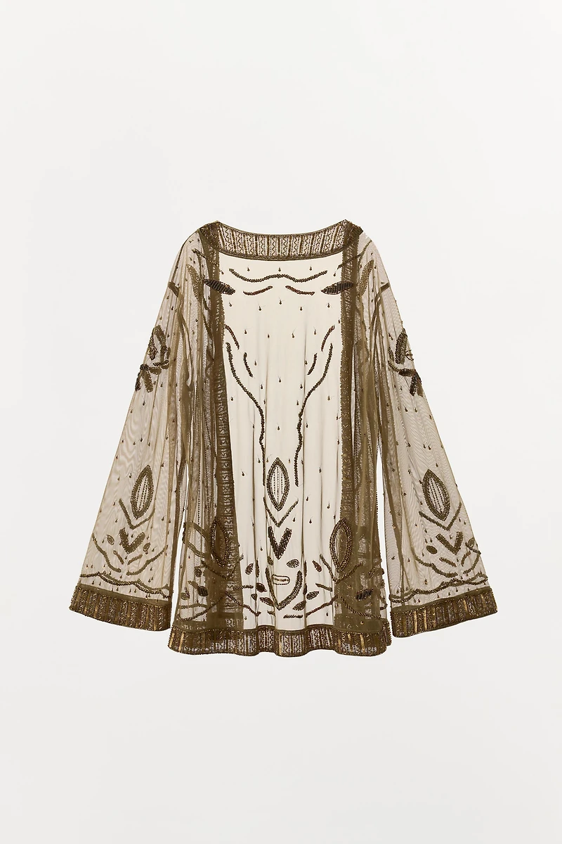 BEADED SEQUIN KIMONO