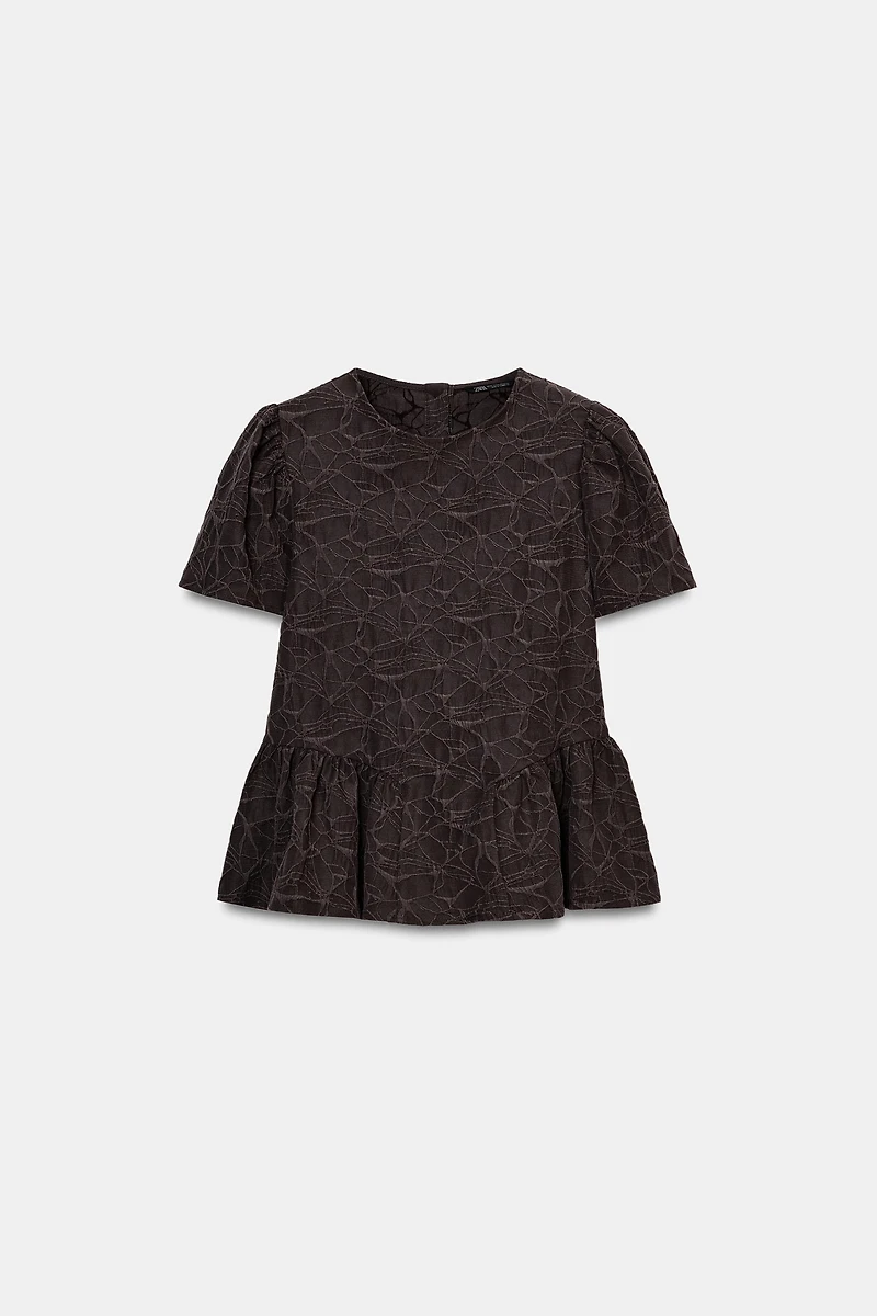 BALLOON PEPLUM TOP