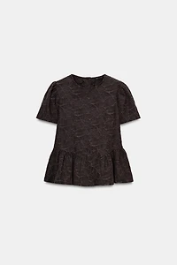 BALLOON PEPLUM TOP
