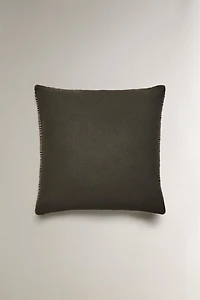 COTTON AND WOOL THROW PILLOW COVER