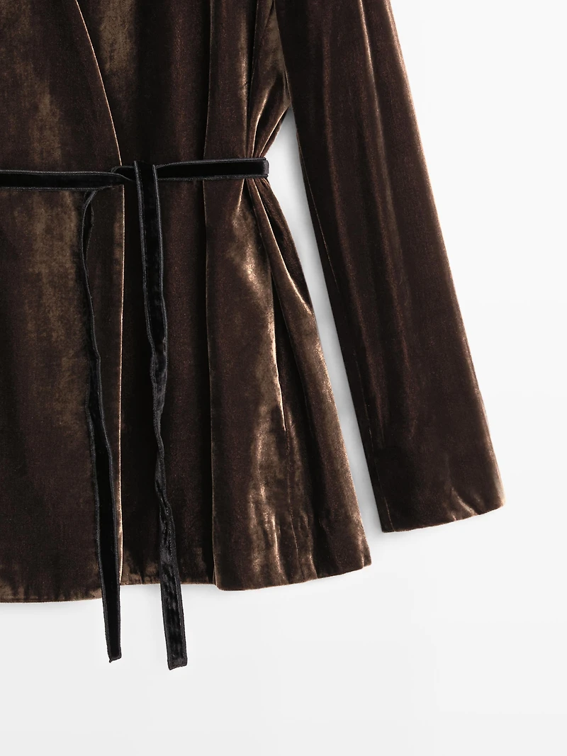 Veste en velours nœud