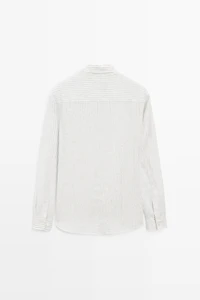 Chemise slim milleraies 100 % lin