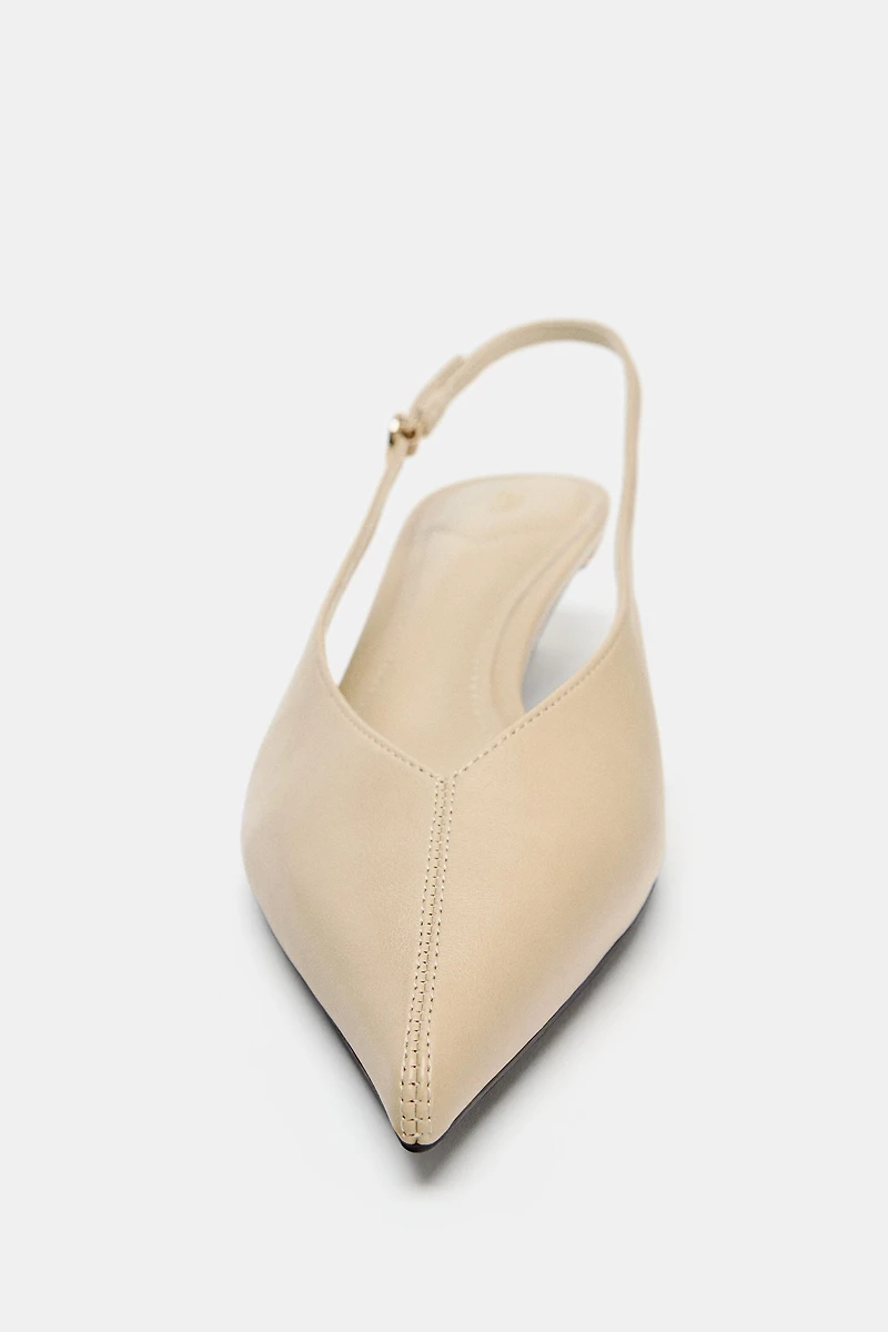 KITTEN HEEL SLINGBACK SHOES