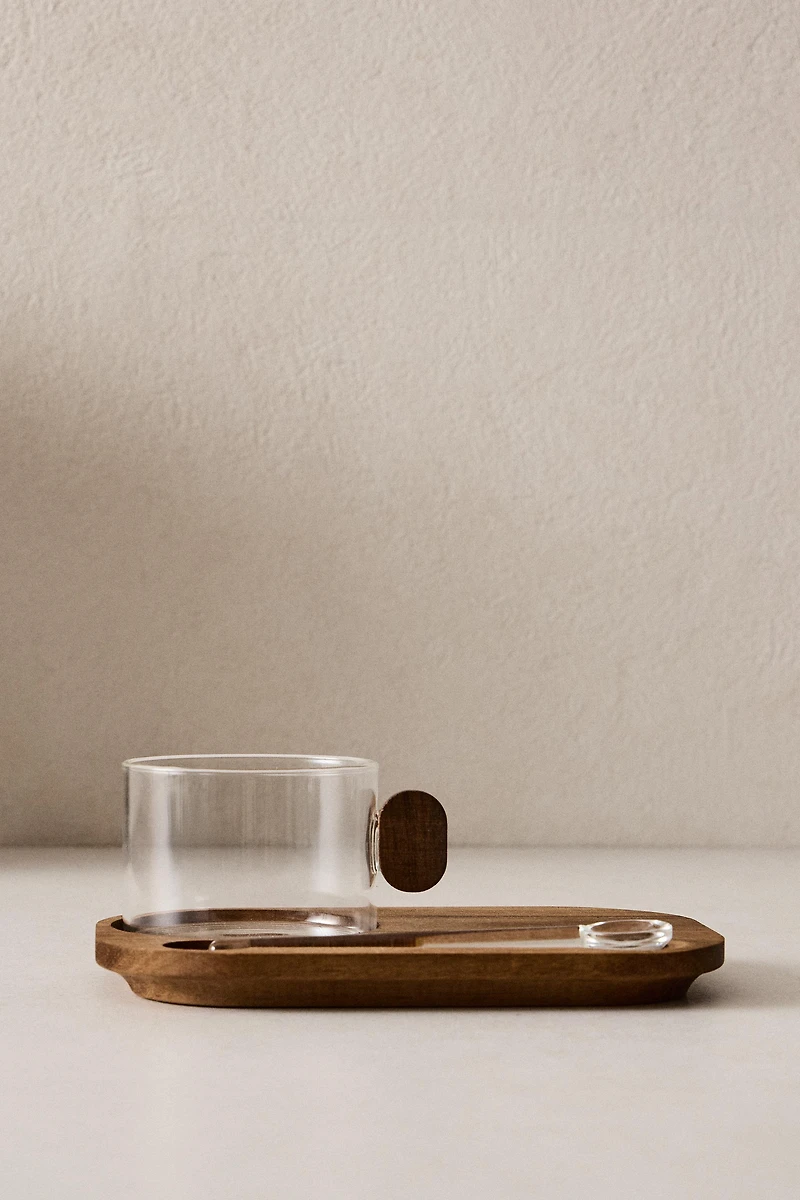 TASSE BOROSILICATE AVEC PLATEAU