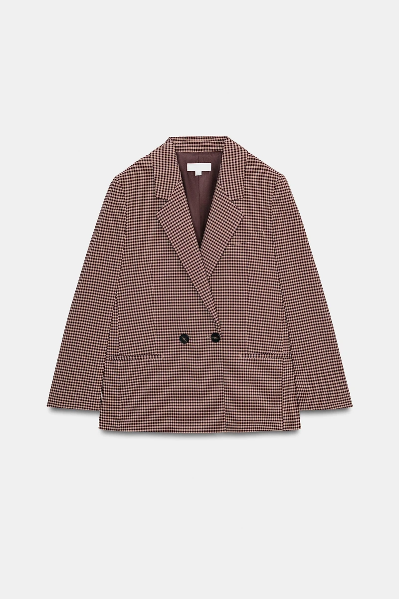 VESTE OVERSIZE À CARREAUX VICHY