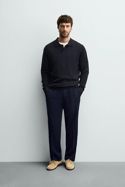 POLO EN MAILLE 100 % LAINE
