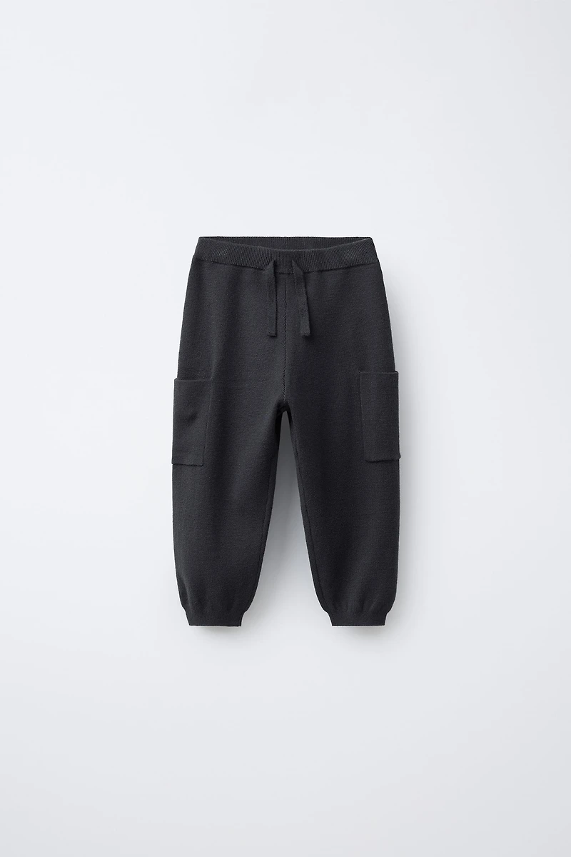 KNIT CARGO JOGGER PANTS