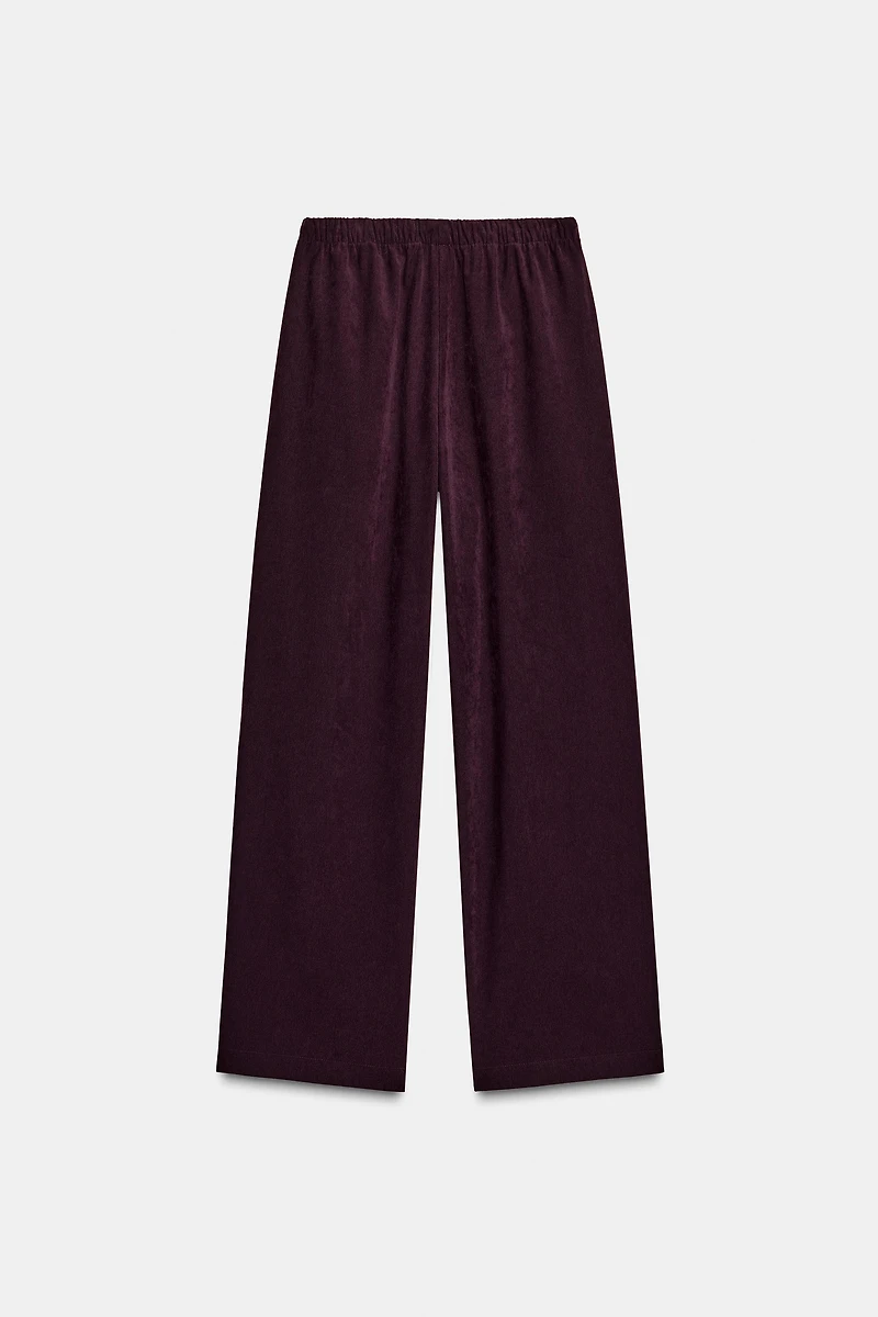 WIDE LEG ELASTIC WAIST PANTS