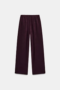 WIDE LEG ELASTIC WAIST PANTS