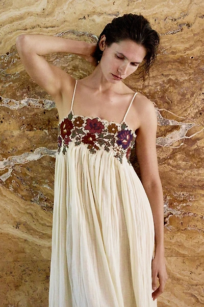 SEQUIN EMBROIDERED STRAP DRESS