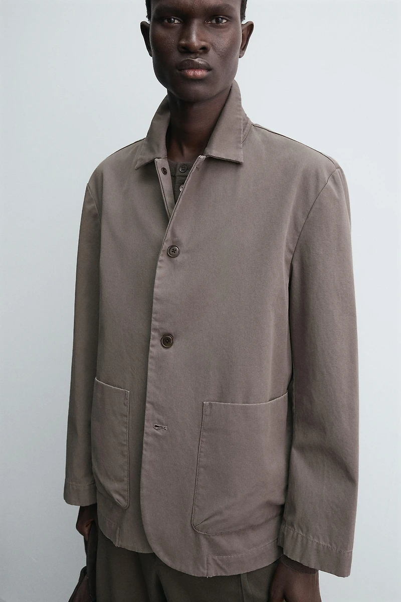 RELAXED FIT COTTON BLAZER