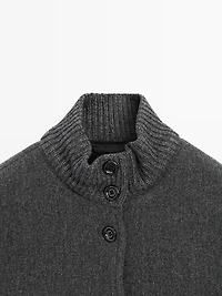 Veste bomber en laine mélangée