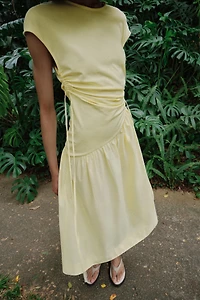 ASYMMETRIC RUCHED DRESS