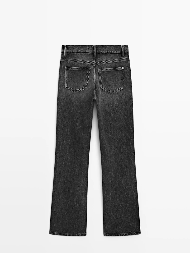 High-waist boot-cut jeans