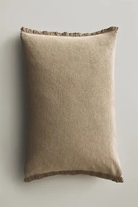 FRINGED THROW PILLOW COVER