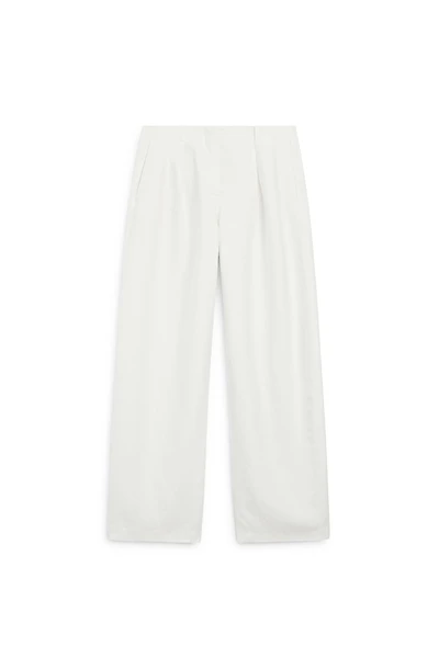 Flowing linen blend trousers with darts - LIMITED EDITION