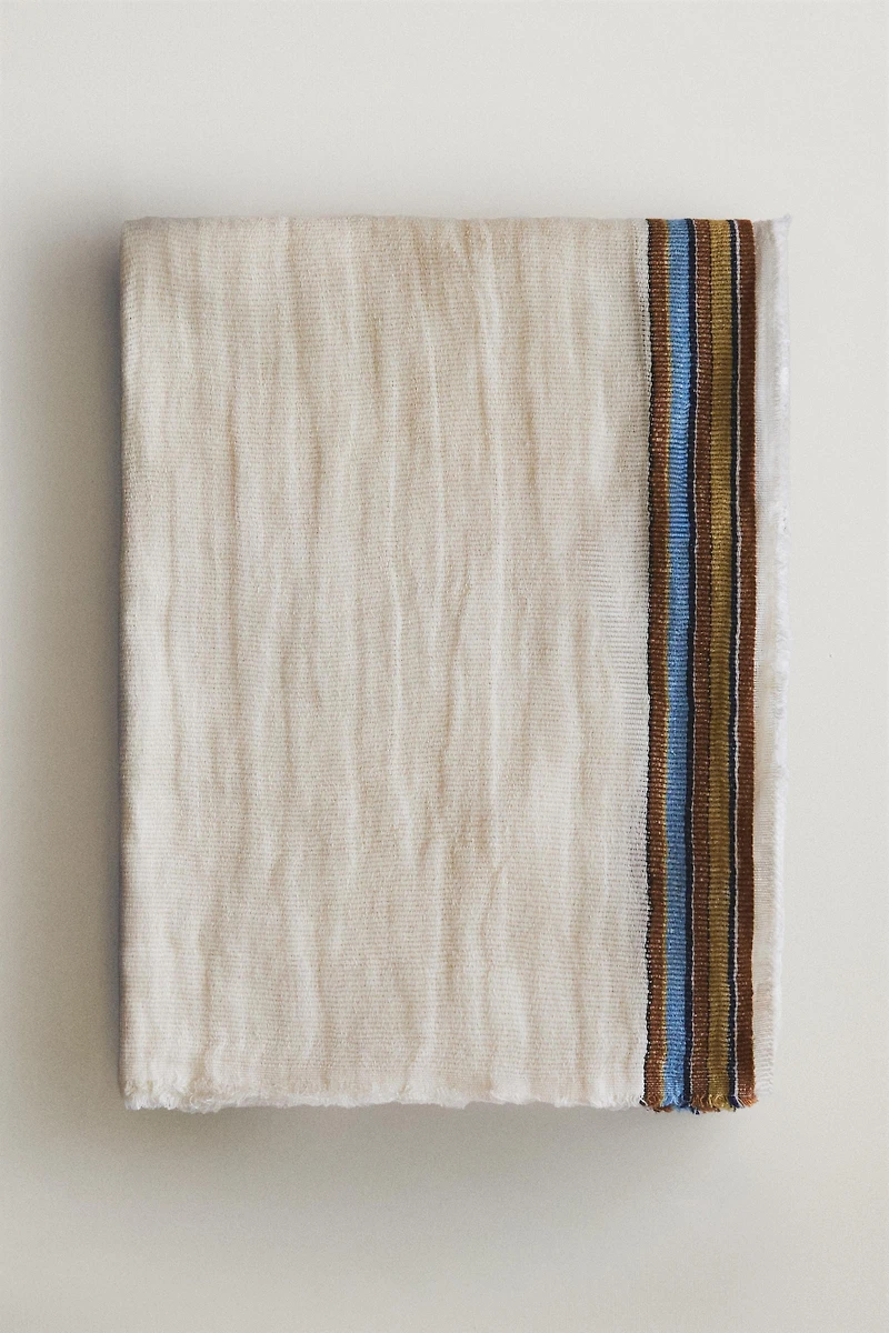 STRIPED LINEN BLANKET