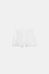 EMBROIDERED LINEN BLEND SHORTS ZW COLLECTION