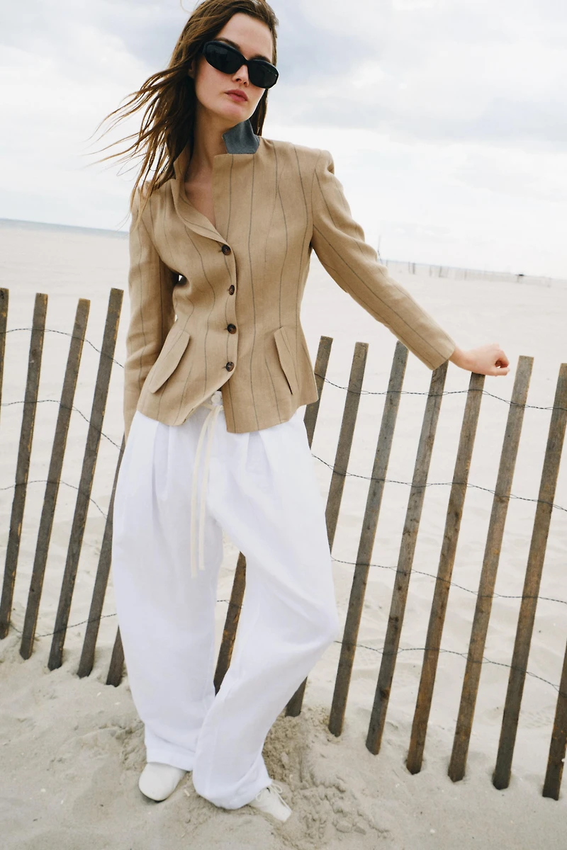 BLAZER RAYURES AVEC LIN ZW COLLECTION