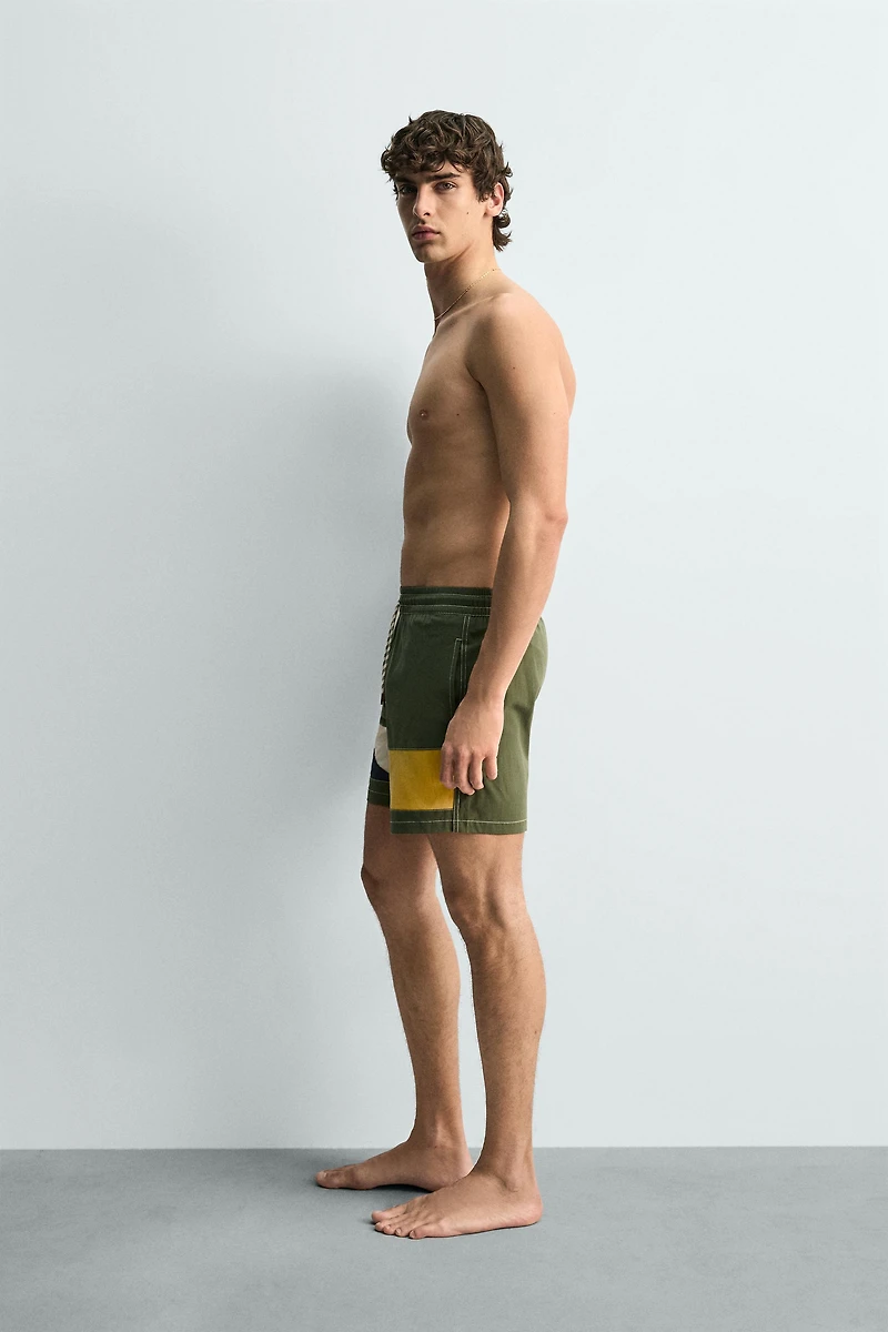 MAILLOT DE BAIN LONG COULEUR BLOCK