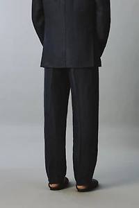 100% LINEN HERRINGBONE SUIT PANTS