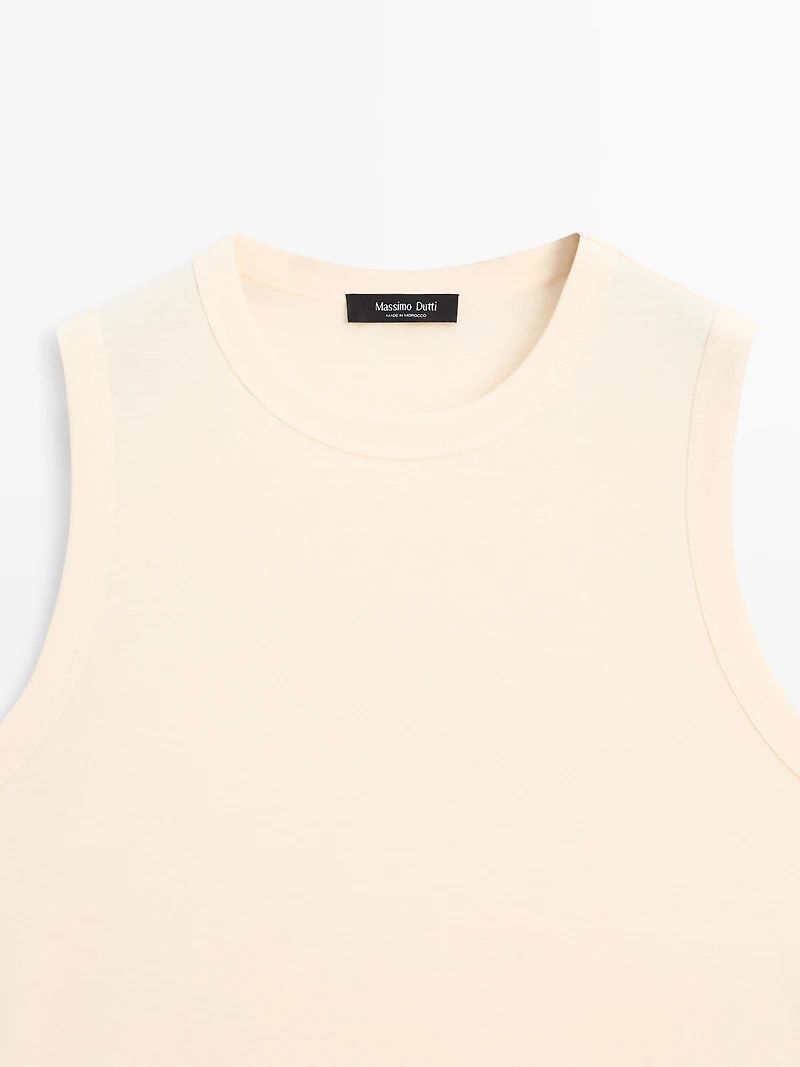 Débardeur col rond 100 % coton