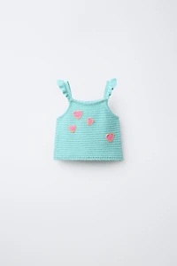 CROCHET HEARTS KNIT TOP