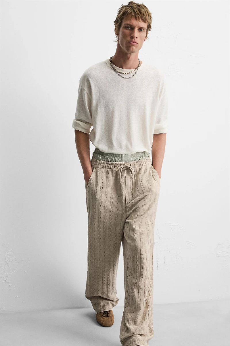 JACQUARD RELAXED FIT PANTS