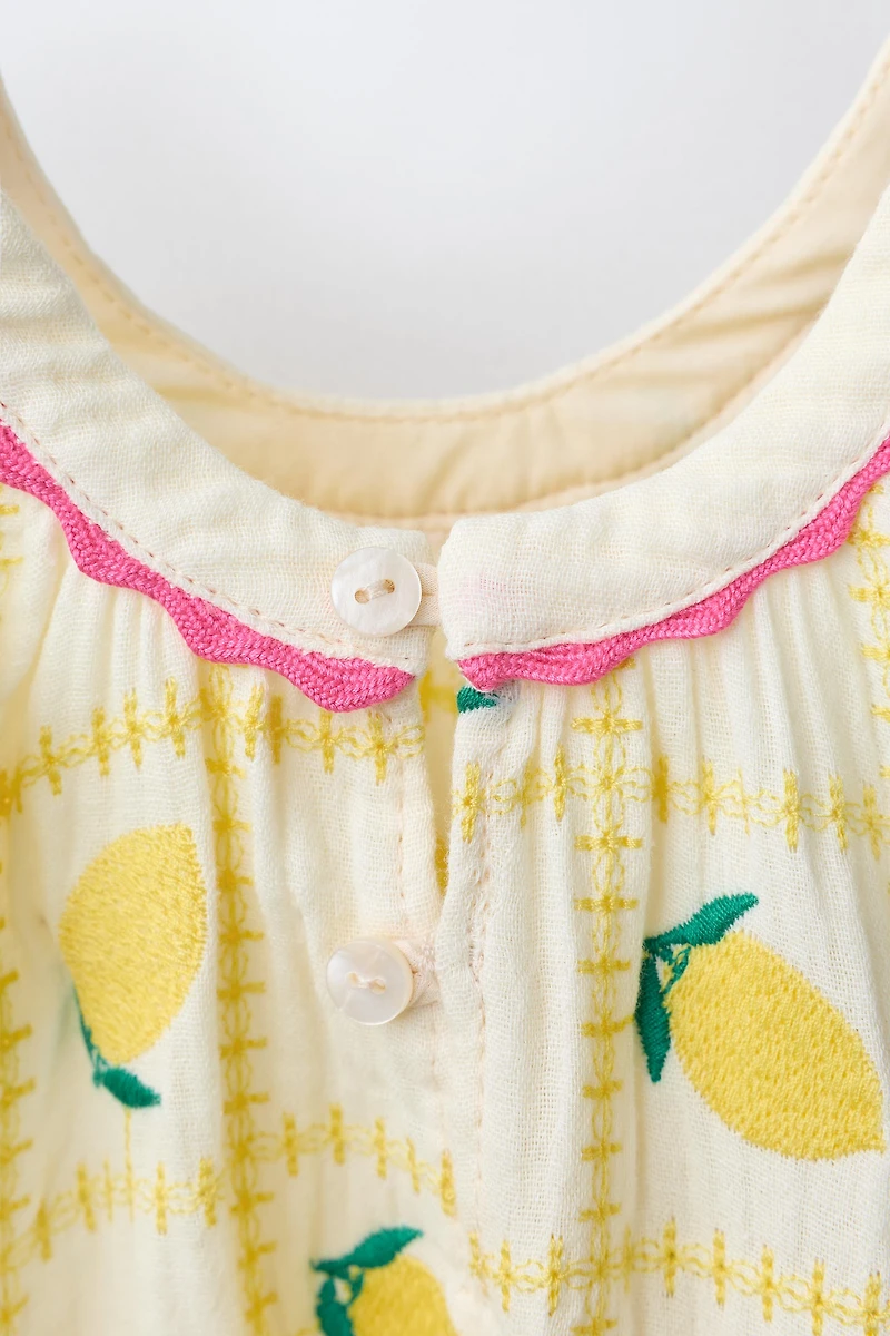 EMBROIDERED LEMON DRESS CASA LAWA X ZARA KIDS