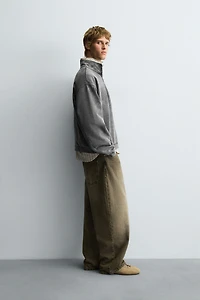 WASHED QUARTER-ZIP SWEATSHIRT