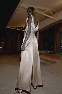 SPARKLY SATIN EFFECT PANTS