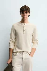 RIBBED STRUCTURE T-SHIRT