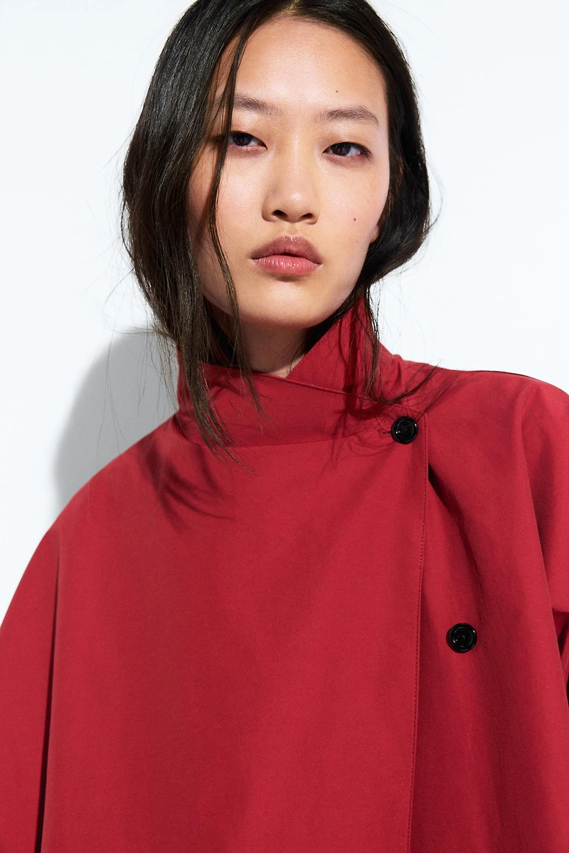 Veste technique à bouton latéral en coton